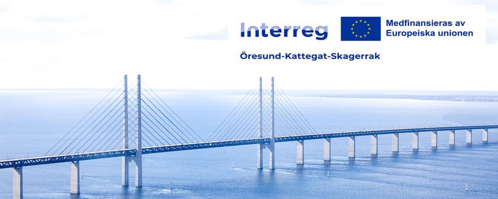 öresundsbron med Interreg öKS logga