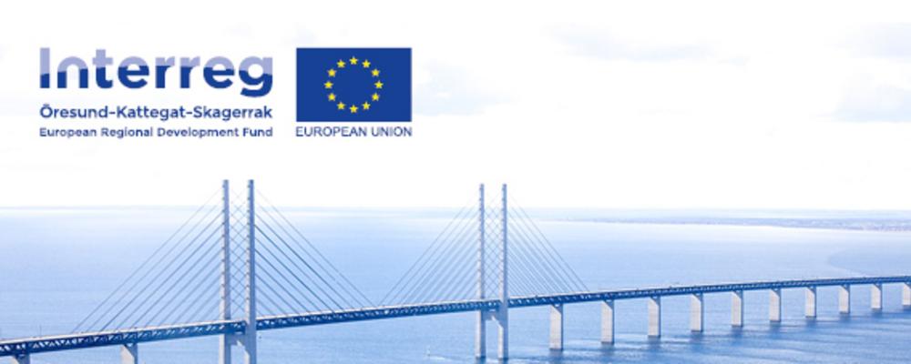 öresundsbron med Interreg öKS logga